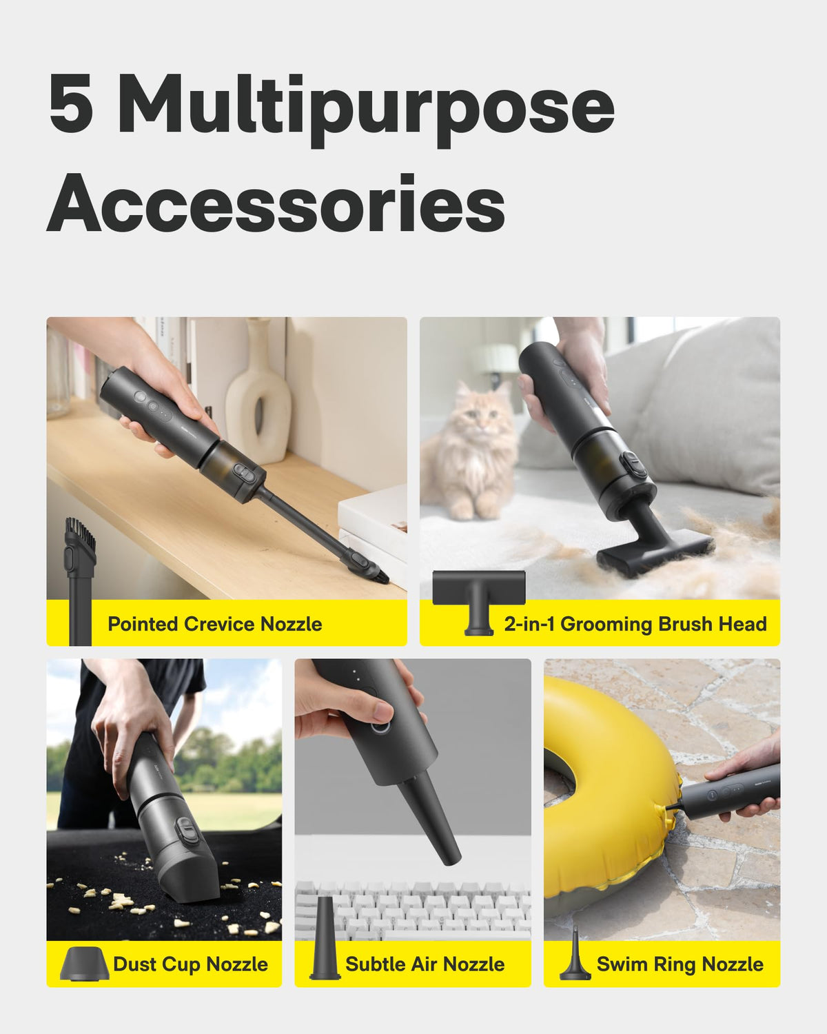 4-in-1 Cordless Handheld Car Vacuum 20,000Pa