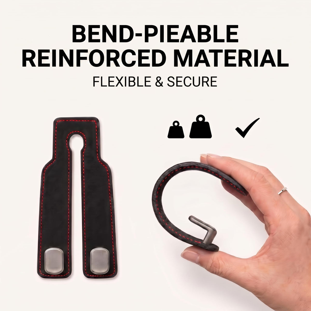 HITRO Car Purse Hook for Headrest, PU Leather Bag Hanger for Car Seat