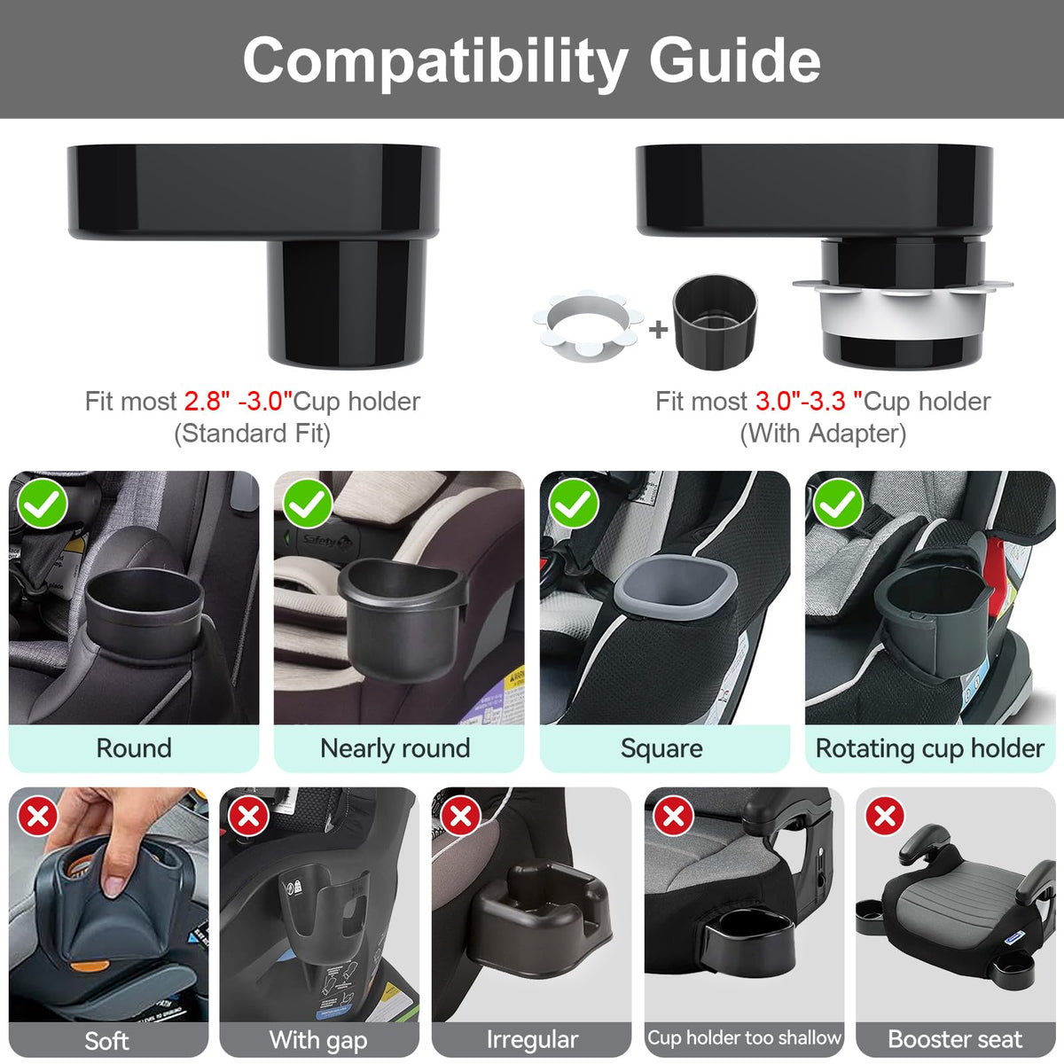 Universal Car Seat Snack Tray for Kids Travel