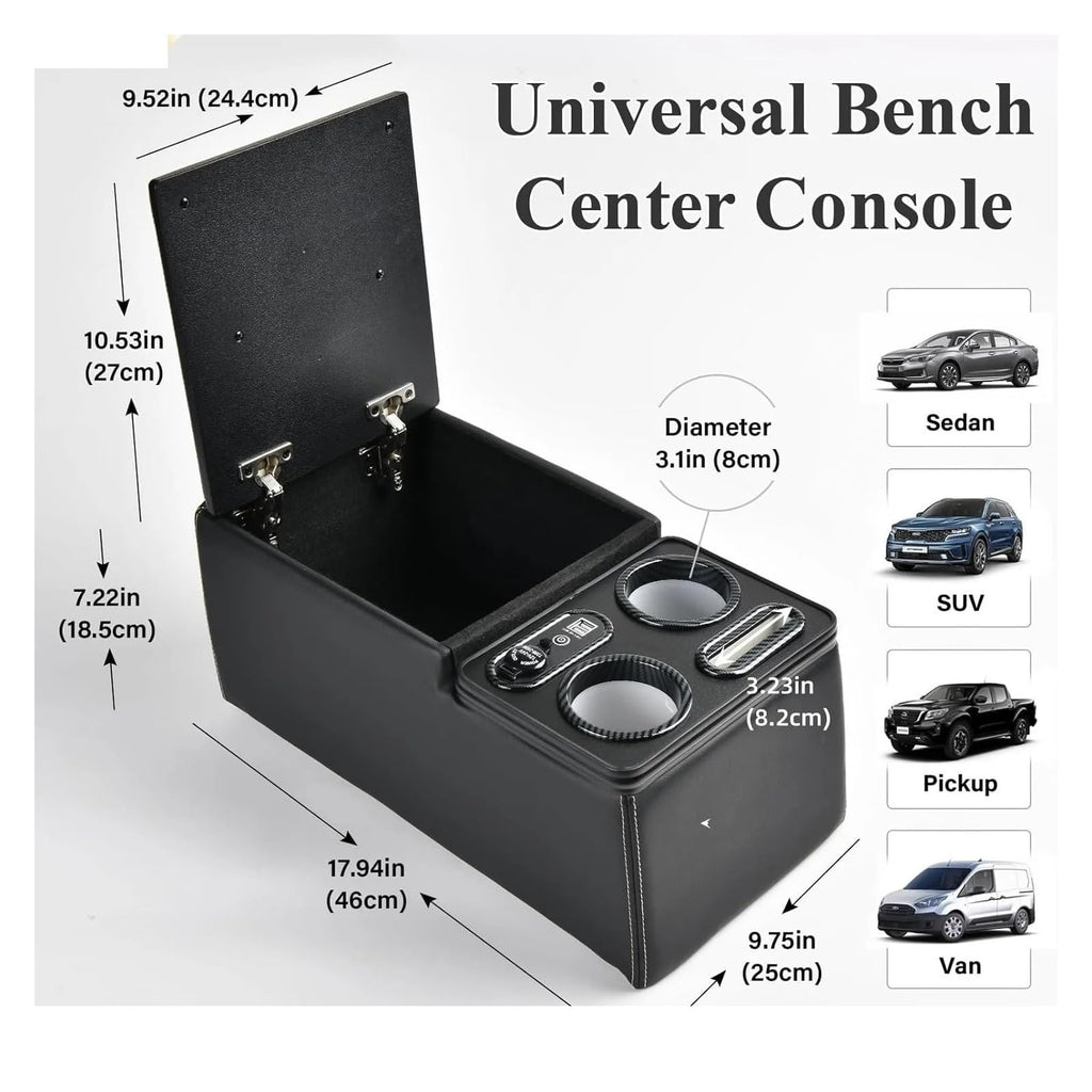 Universal Center Console Armrest Organizer for Front Seat Storage