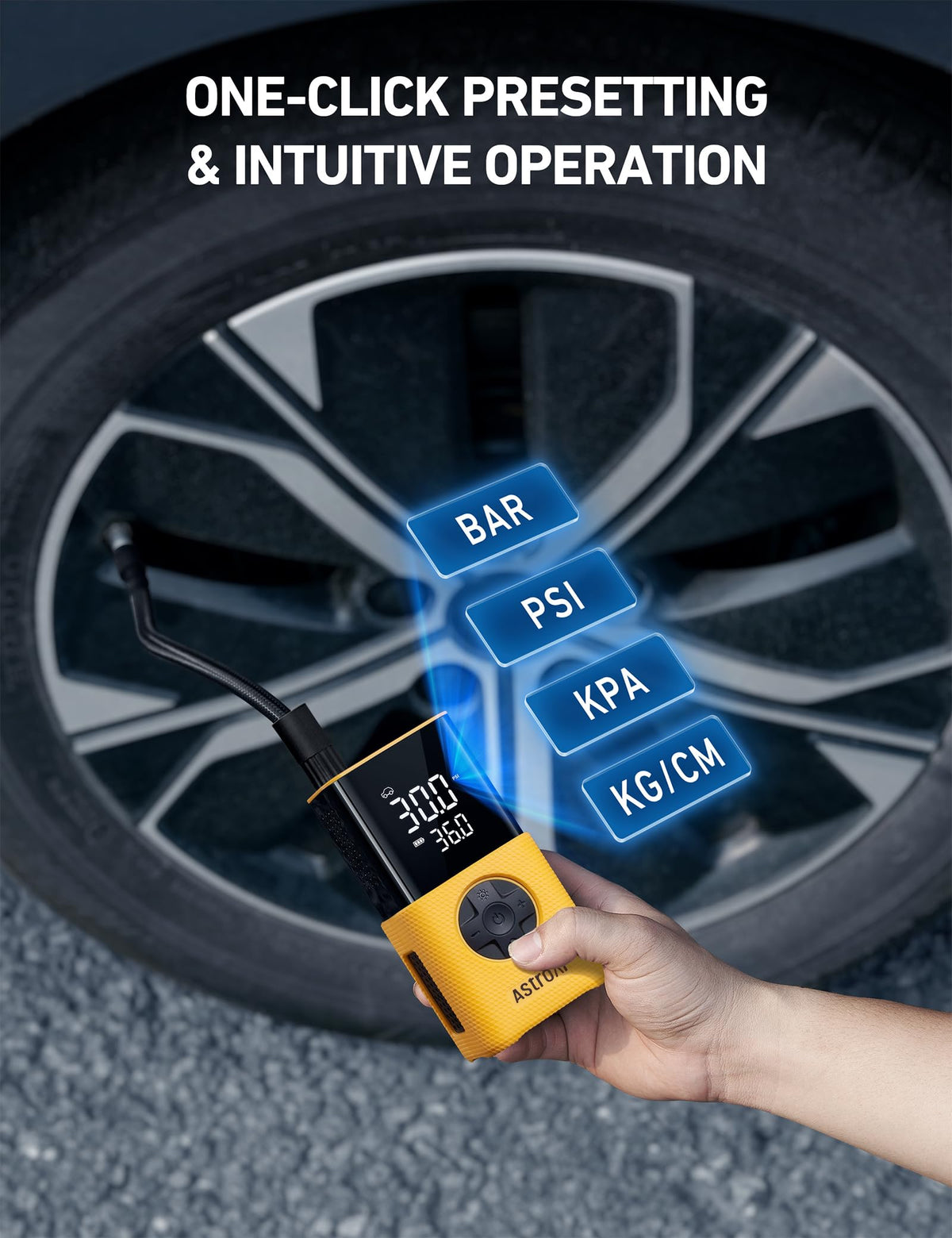 150 PSI Cordless Tire Inflator with Digital Display & LED Light