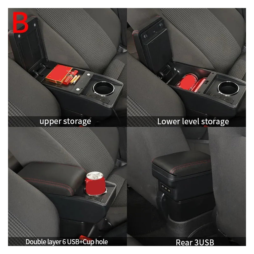Center Console Armrest Storage Box for Car Interior Organization