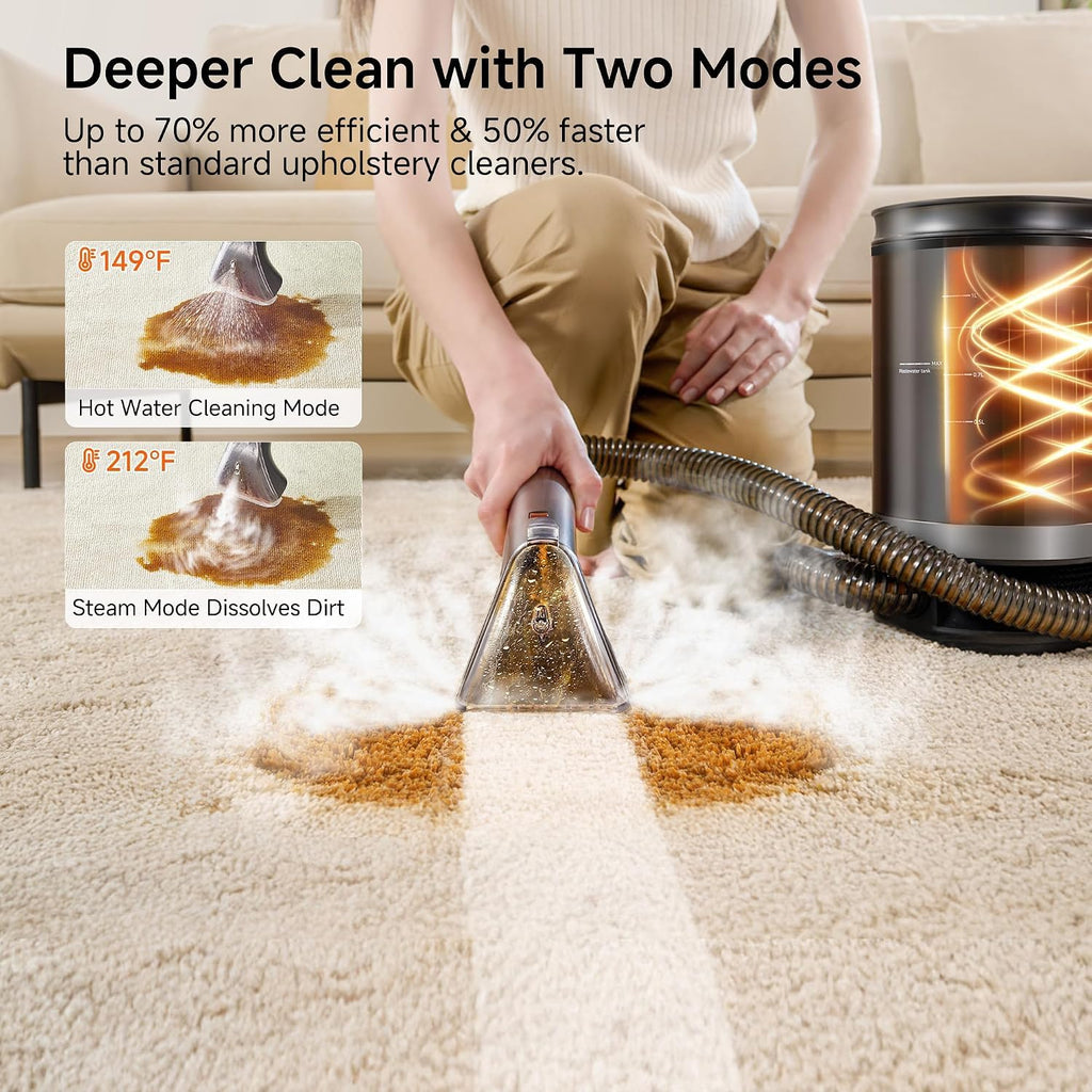 Portable Carpet & Upholstery Steam Cleaner with Hot Water