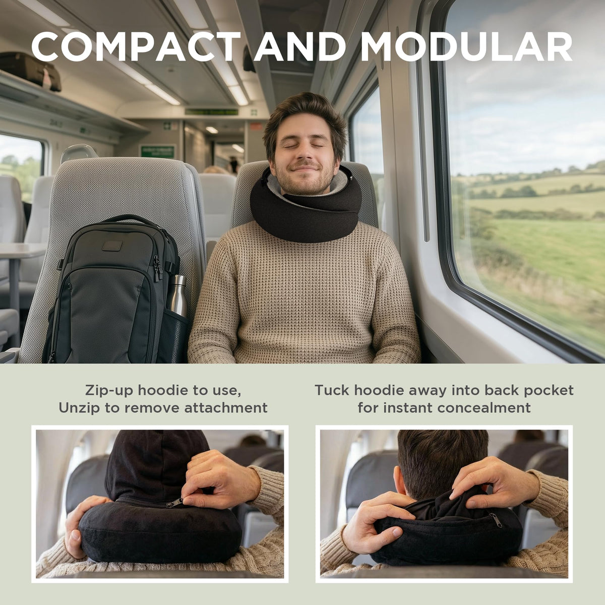 Adjustable Memory Foam Travel Neck Pillow for Sleeping