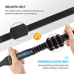 3-in-1 Adjustable Dog Car Seat Belt with Reflective Bungee Harness
