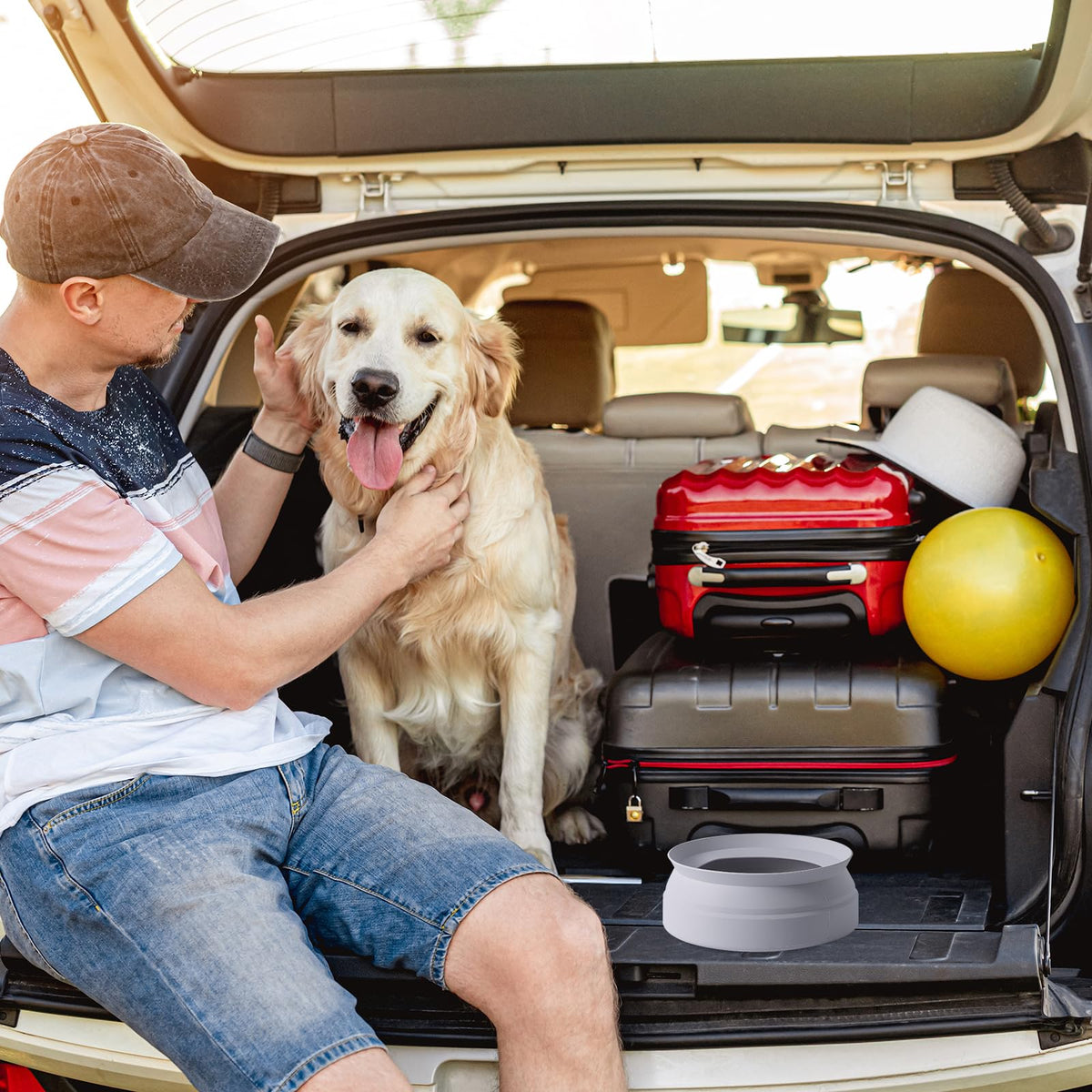 Collapsible Spill-Proof Dog Water Bowl for Car Travel