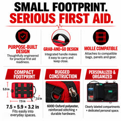 SURVIVAL 42-Piece Emergency Response First Aid Kit, Compact Everyday Kit