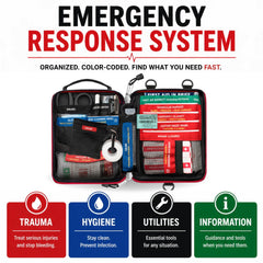 SURVIVAL 42-Piece Emergency Response First Aid Kit, Compact Everyday Kit